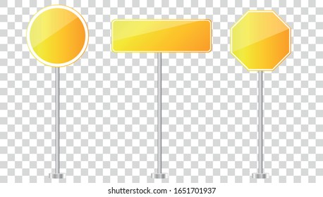 Signo de carretera en blanco amarillo. Ilustración del vector EPS10