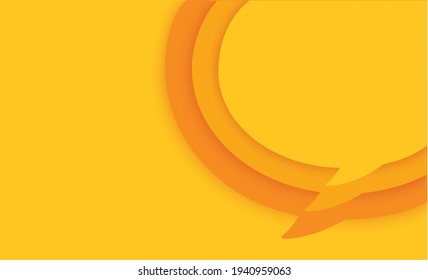yellow blank speech bubble on yellow background. vector illustration