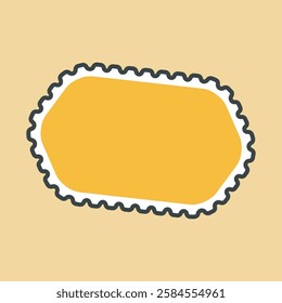 yellow blank stamp with outline flat vector design.