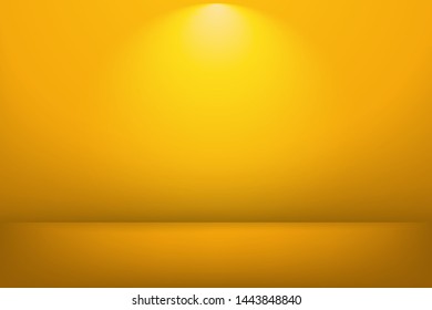 YELLOW. Blank studio background design concept for display with text space - vector