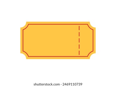 Yellow blank ticket icon clip art symbol for element decoration vector illustration isolated on transparent background