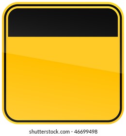 Yellow blank warning sign on a white background