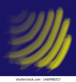 Yellow blending on blue background