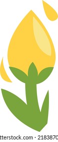 Flor amarilla, ilustración, vector sobre un fondo blanco.