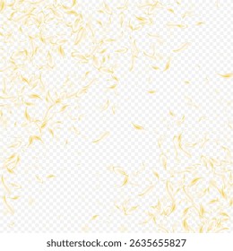 Yellow Blossom Blur Vector Transparent Background. Beige Spring Lotus Backdrop. Delicate Sakura Falling Poster. Gold Rose Japanese Template. Beauty Petal Wallpaper.
