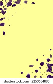 Yellow Blossom Fall Vector Yellow Background. Night Flower Backdrop. Delicate Petal Beauty Frame. Beautiful Tulip Tender Cover.