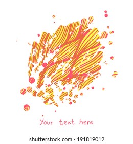 yellow blot with waves background