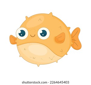 yellow blowfish swiming sealife animal