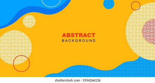 Fondo abstracto amarillo azul.  Plantilla de banner con 
 onda, línea y textura creativa de patrón. Ilustración vectorial para portada de medios sociales, cabecera, diseño de presentación, plantilla de página de inicio.