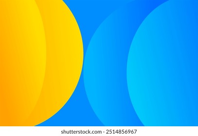 Yellow and blue abstract background with curved lines