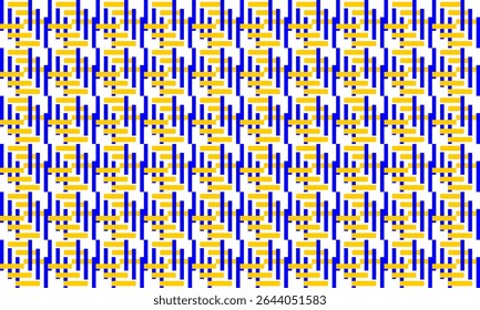 plano de fundo abstrato amarelo e azul com quadrículas grade cruz sem emenda padrão de repetição, design de imagem de padrão repleto para impressão de tecido ou papel de parede ou empacotamento de impressão