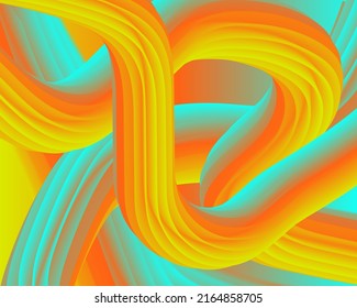 Yellow and blue abstract colorful vector background, color flow liquid wave for design brochure, website, flyer. Business wavy papercut abstract background gradient 3d flow shape