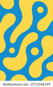 yellow blue abstract liquid shape background