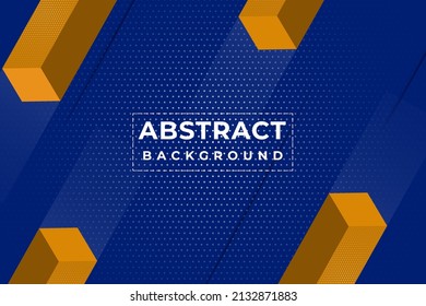 gelbe und blaue abstrakte, moderne Hintergrund mit isometrischer Form