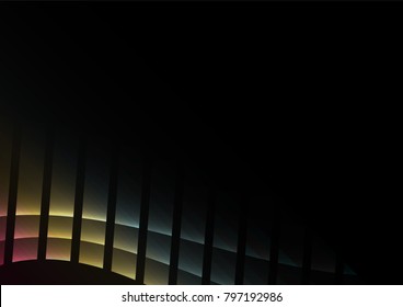 yellow blue abstract pixel curve background, square black gradient layer line, technology geometric background, vector illustration