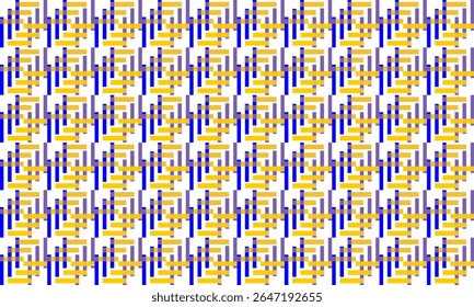 fundo de bloco quadrado abstrato amarelo e azul com quadrículas tira transversal padrão de repetição sem emenda, design de imagem de padrão repleto para impressão de tecido ou papel de parede ou empacotamento de impressão