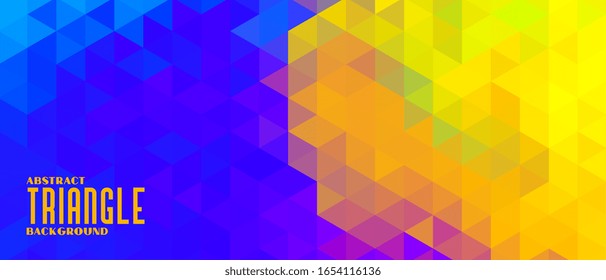 yellow and blue abstract triangle pattern banner design