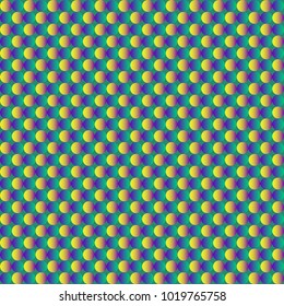 yellow and blue alternation circle sesmless pattern on green