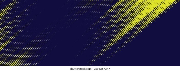 Fondo amarillo y azul con elemento de patrón de semitono de punto. Fondo Abstractas del grunge del cepillo. concepto cómico retro para su Diseño gráfico, Anuncio o cartel
