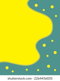 Yellow and blue background with yellow dots and polka dots. Vector illustration