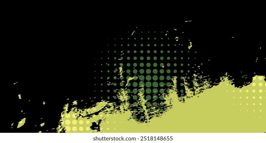 Yellow and blue background with halftone dot pattern elements. Abstract grunge brush background. retro comic concept for your graphic design. vector	