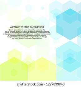 yellow and blue background of hexagons. polygonal style. presentation layout. eps 10
