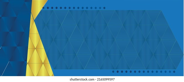 Gelber und blauer Hintergrund mit Streifen und Dreiecken