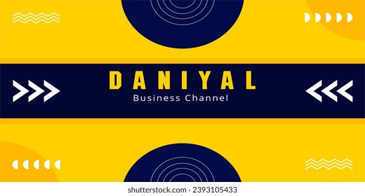 yellow and blue banner channel art and background vector 
