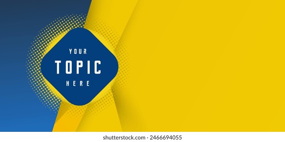 The yellow and blue banner use of negative space ensures the design remains uncluttered and visually appealing. and abstract banner is versatile.