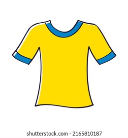Yellow blue blank t shirt isolated vector illustration