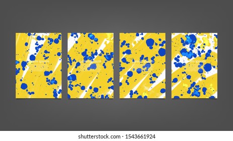 Yellow and blue blots watercolor Brochure template for you design,vector.
