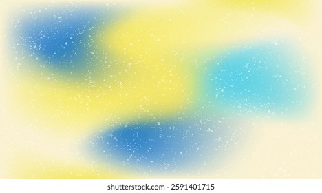 yellow and blue blurred gradient with grain noise effect background, for art product design, social media, trendy, vintage, flyer, banner