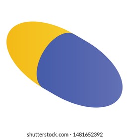 Yellow blue capsule icon. Isometric of yellow blue capsule vector icon for web design isolated on white background