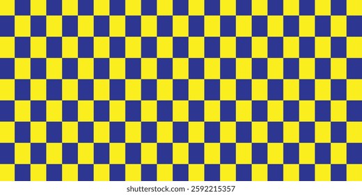 Yellow and blue checkered pattern, Checkerboard seamless pattern