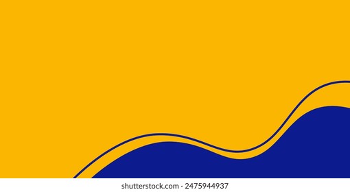 Yellow and blue color abstract background with wave line