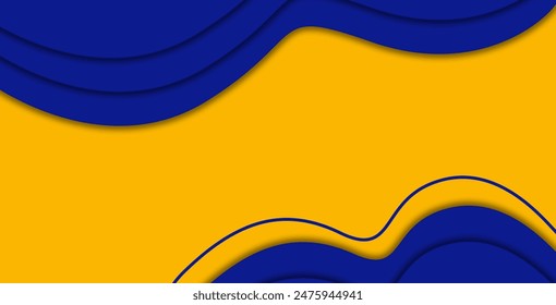 Yellow and blue color abstract background with wave line