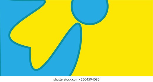 Yellow and blue color abstract background with wave line