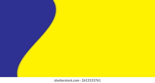 Yellow and blue color abstract background with wave line. modern abstract geometric
