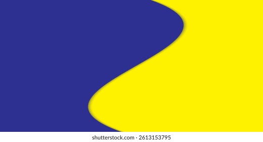 Yellow and blue color abstract background with wave line. modern abstract geometric