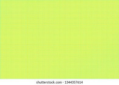 Yellow blue color halftone vector background. Frequent halftone texture. Regular dotwork gradient. Vibrant dotted halftone surface. Retro halftone overlay. Vintage cartoon effect. Perforated texture