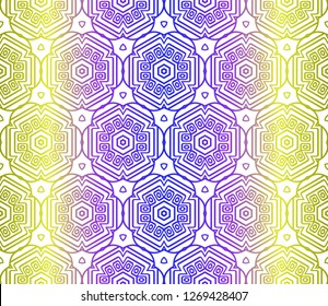 Yellow, blue color vector seamless geometric pattern. Decorative design in simple style. For poster, banner, background.