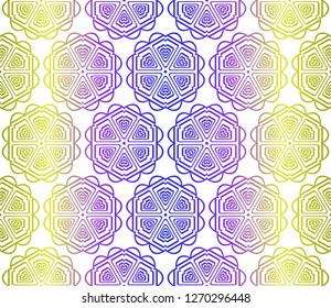 Yellow, blue color vector seamless geometric pattern. Decorative design in simple style. For poster, banner, background.