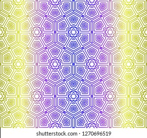 Yellow, blue color vector seamless geometric pattern. Decorative design in simple style. For poster, banner, background.