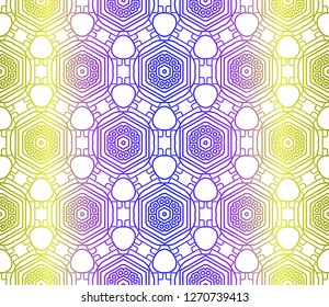 Yellow, blue color vector seamless geometric pattern. Decorative design in simple style. For poster, banner, background.