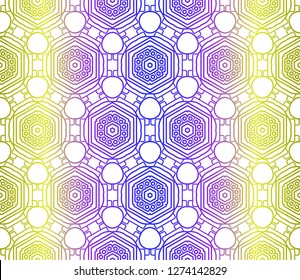 Yellow, blue color vector seamless geometric pattern. Decorative design in simple style. For poster, banner, background.