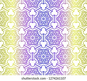 Yellow, blue color vector seamless geometric pattern. Decorative design in simple style. For poster, banner, background.