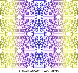 Yellow, blue color vector seamless geometric pattern. Decorative design in simple style. For poster, banner, background.