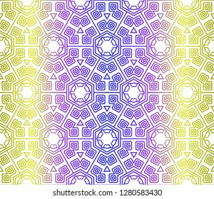 Yellow, blue color vector seamless geometric pattern. Decorative design in simple style. For poster, banner, background.