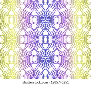 Yellow, blue color vector seamless geometric pattern. Decorative design in simple style. For poster, banner, background.