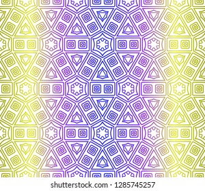 Yellow, blue color vector seamless geometric pattern. Decorative design in simple style. For poster, banner, background.